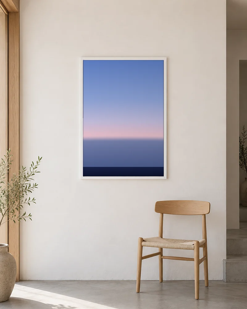 地球の影を玄関に飾った様子