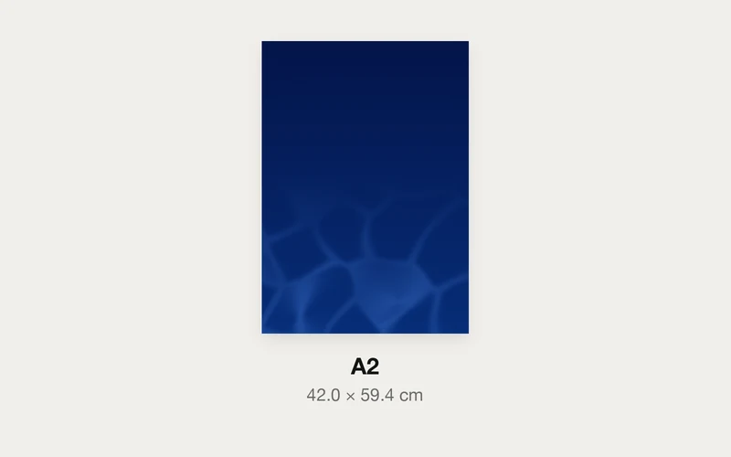 深いプールの底のA3とA2の大きさの比較