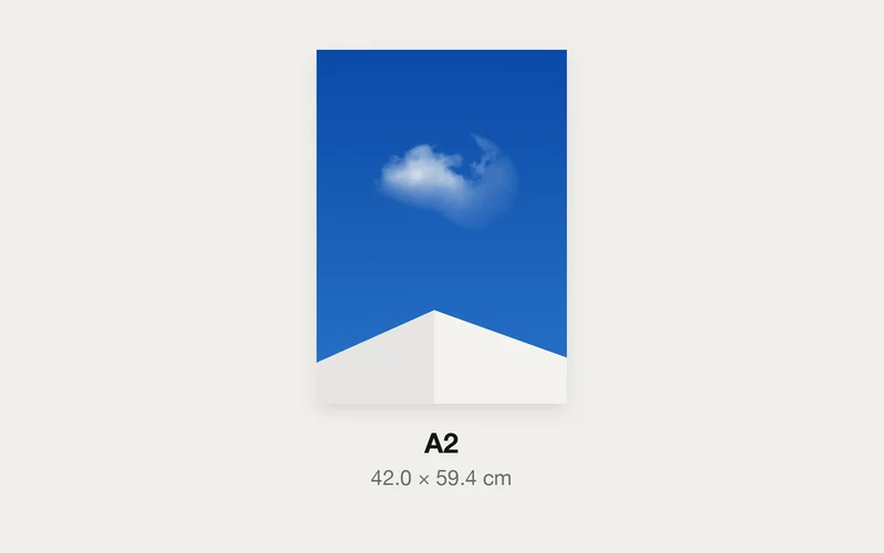 雲と縁のA3とA2の大きさの比較