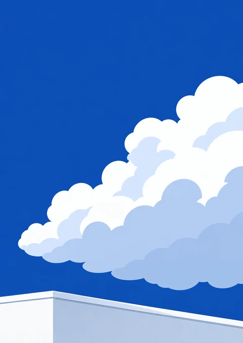 雲と屋根