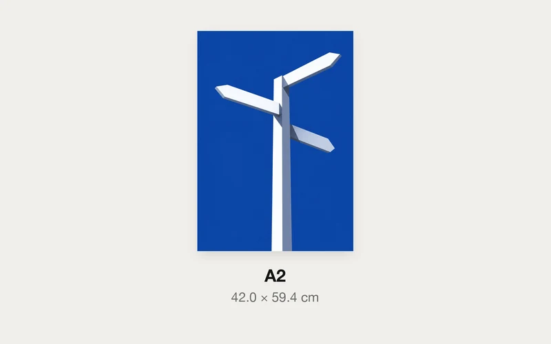 道しるべのA3とA2の大きさの比較