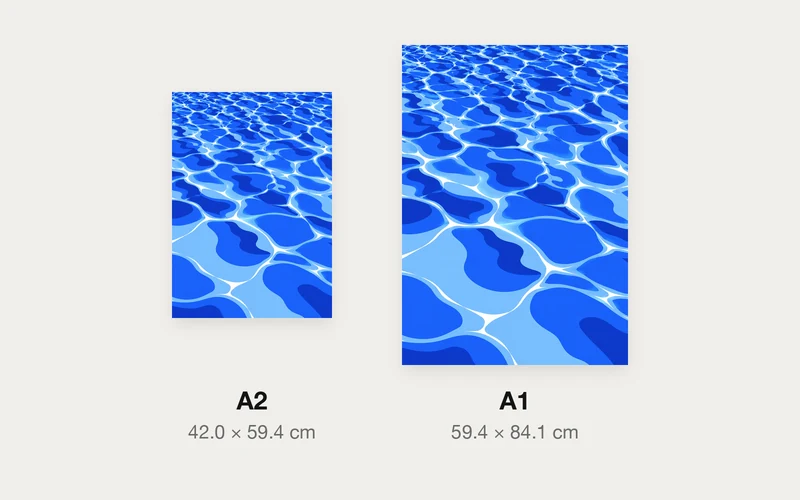 真昼の浅い水のA2とA1の大きさ