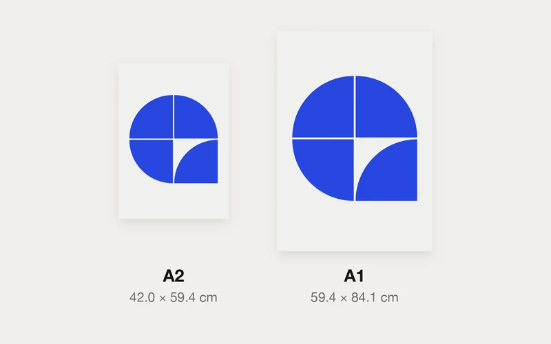 ひとつだけ逆向きのA2とA1の大きさ