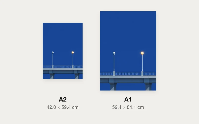 昼に灯る街灯のA2とA1の大きさ