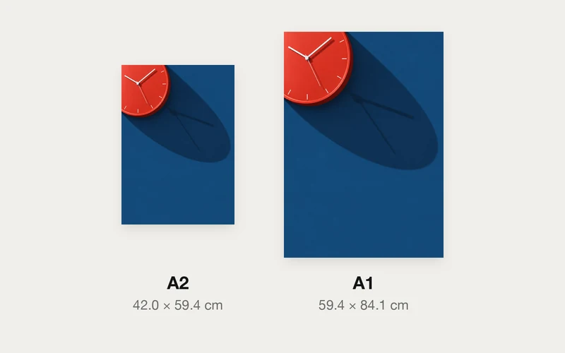 時計の影のA2とA1の大きさ