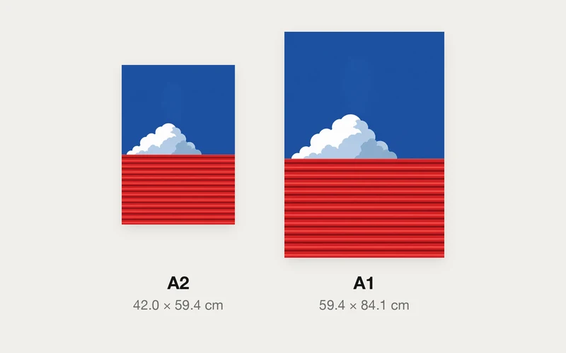 塀の向こうで雲が育つのA2とA1の大きさ