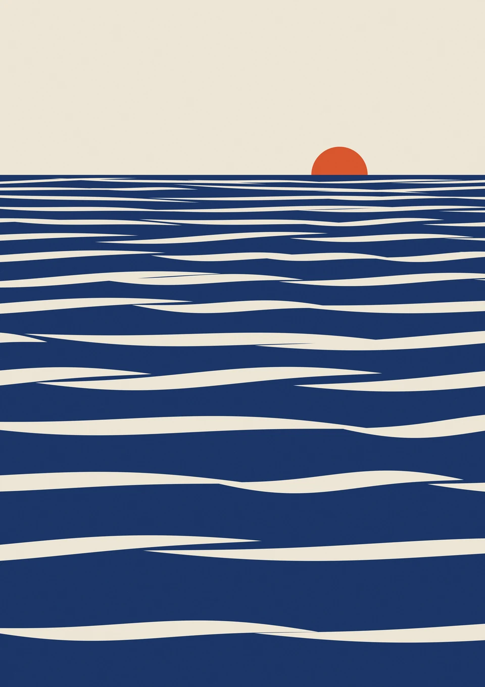 日が沈む海