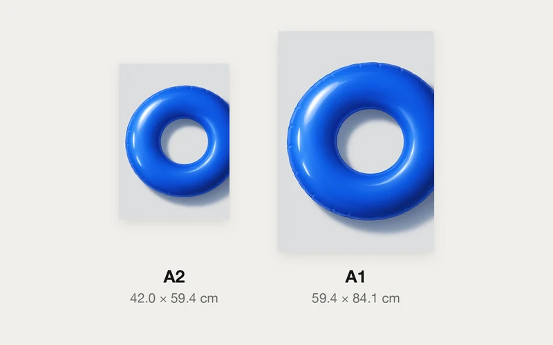 夏の終わりの浮き輪のA2とA1の大きさ